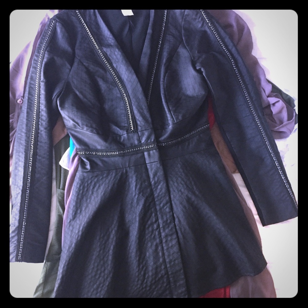Venus leather peplum jacket